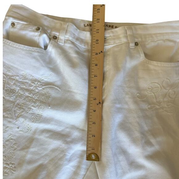 Lauren Jeans Co. Ralph Lauren White Embroidered Jeans Floral RLL Logo 10P - Picture 6 of 10